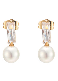 Boucles d’oreilles perles princesse Cubic Zirconia blanc boucles d’oreilles de mariage