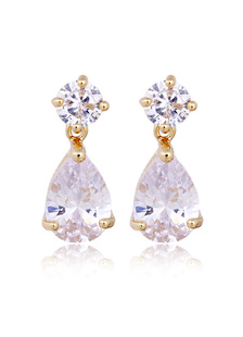 Mariage Drop boucles d’oreilles zircon cubique princesse blanc Bridal Jewelry