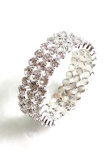 Sparkling strass 3 rangs Bracelet extensible