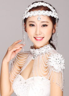 Collier de mariée épaule chaînes en cristal strass alliage déclaration collier mariée