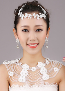 Épaule mariée collier chaînes fleurs cristal alliage déclaration mariée collier