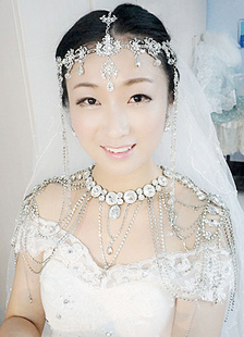 Épaule mariée collier chaînes cristal alliage déclaration mariée collier