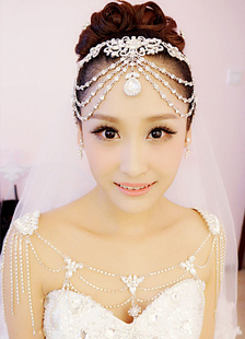 Chaînes de collier de mariée épaule blanc strass alliage déclaration mariée collier