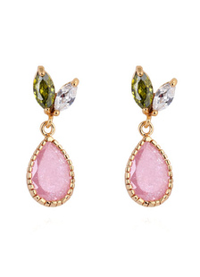 Rose Drop boucles d’oreilles zircon cubique de mariage blanc bijoux nuptiales