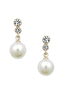 Perles de mariage boucles d’oreilles strass blanc boucle d’oreille percé des bijoux de mariage pour 