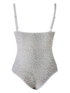 Magnétique body sexy en dentelle blanc unicolore avec dentelle