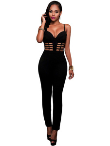 Magnétique combinaison féminine sexy unicolore creusé de club