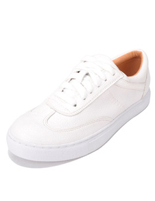 Chaussures modernes en PU blanc unicolore à lacets avec lacets
