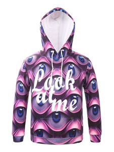 Yeux de pourpre Pullover Hoodie hommes manches longues imprimé Hoodie occasionnel