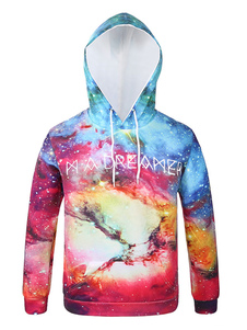Imprimé le coloré manches longues Casual Hoodie Pullover Hoodie masculine