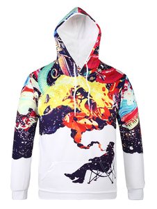 Pullover Hoodie hommes imprimé manches longues Casual Hoodie