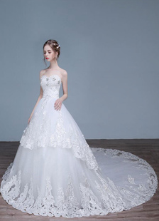 Dentelle mariage robe bustier a-ligne Sweetheart décolleté strass Sequins hiérarchisés robes de mari