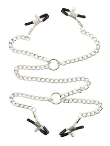 Halloween Sexy Toys argent chaînes féminin Y-style clito & Nipple Clips
