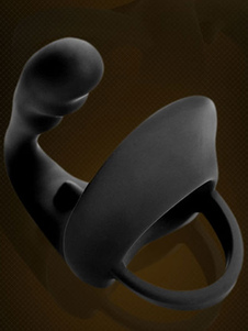 Halloween sexe Toy Ass Kicker Latex noir anneau de pénis pour les hommes