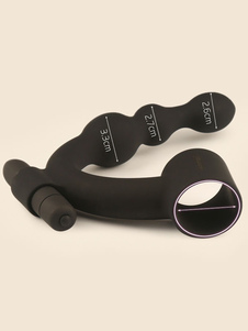 Halloween sexe Toy Point 3 Latex noir Anal Vibration avec anneau de pénis pour les hommes