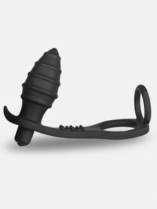 Latex noir Halloween Sex Toy masculin, la Prostate Vibe Tugger Snug pénis anneau vibrant