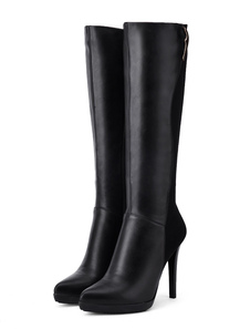 Bottes à talons aigus noir unicolore