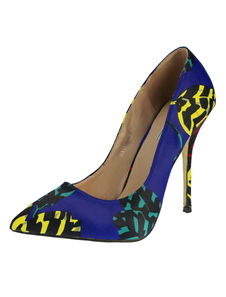 Chaussures à talons à talons aigus en tissu de terry impression mocassin de polyuréthane / PU