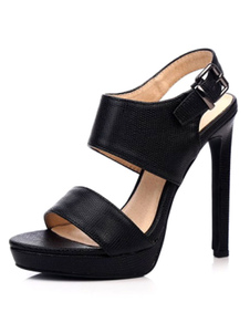 Sandales plateforme sublimes plate-forme en PU unicolore