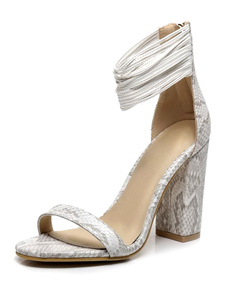 Fabuleuses sandales mode à motif serpent et bout ouvert