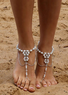 Semelle intérieure blanche avec perles