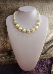 Collier de mariée blanc art déco/rétro