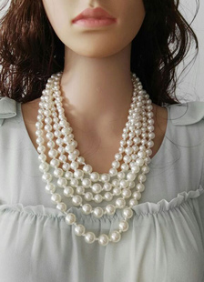 Collier de mariée blanc art déco/rétro
