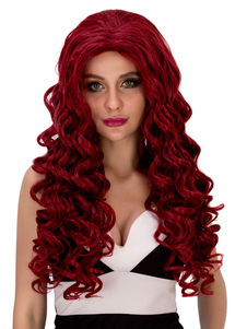 Centre de bouclés Halloween Perruques cheveux longs ondulés féminines se séparer des perruques de ch
