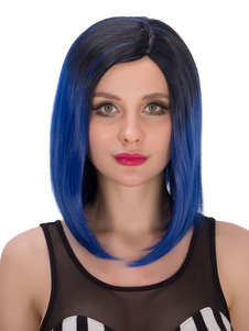 Perruques courtes Halloween droite raie sur le côté des femmes Ombre cheveux perruques