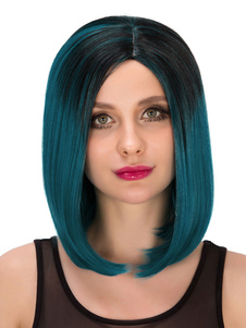 Perruques courtes Halloween Pixies droite Boycut synthétiques cheveux des femmes perruques en vert f