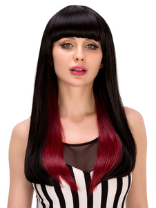 Halloween perruques longues perruques féminines OmbreSynthetic cheveux avec frange émoussée