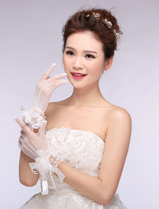 Gants Gants en dentelle ivoire du dîner de répétition Longueur de poignet