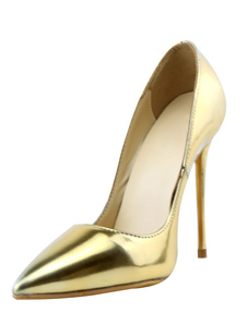 Chaussures à talons à talons aigus en cuir unicolore mocassin Sans ornement. en cuir