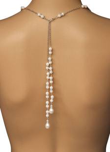 Collier de mariée fausse perle blanc de plage