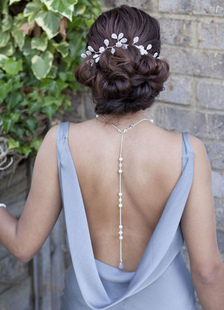 Collier de mariée fausse perle blanc de plage