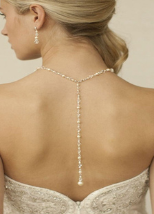 Collier de mariée fausse perle blanc de plage
