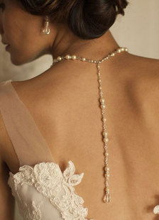 Collier de mariée fausse perle blanc de plage
