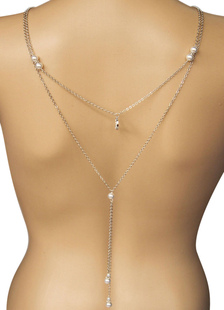 Collier de mariée fausse perle blanc de plage