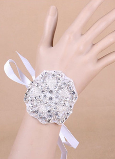 White Wedding gants sans doigts strass poignet longueur hérissé de gants de mariée