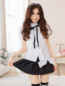 Mini jupe uniforme Halloween School Girl Costume Sexy femmes avec chemise