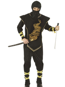 Ninja Halloween Costume masculin imprimé noir Costume costume en 4 morceaux