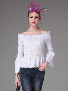 Blouse belle mode en chiffon unicolore plissé moulant