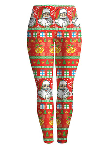 Fabuleux leggings pour femmes verts casual en rayonne impression