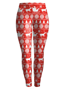 Charmant leggins pour femmes noirs casual en rayonne impression