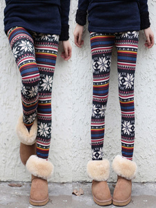 Fabuleux leggings pour femmes casual en rayonne Magenta impression