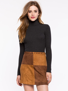 Charmant pull pour femme casual blanc unicolore avec tricot manches longues