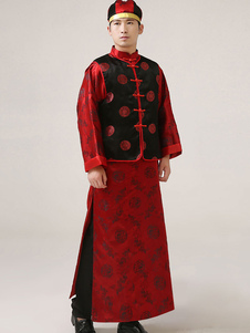 Chinois de Halloween Costume rouge Qing Prince mandchou Robe Costume costume masculin