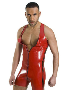 Costume de zentai rouge Collants en PU