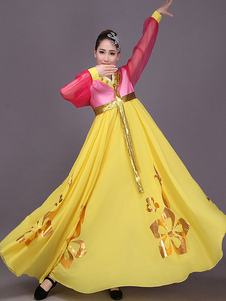 Vêtements traditionnels nord-coréen broderie manches en mousseline de soie coréenne Long tambour Cos