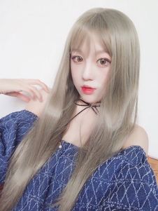 Perruque lolita gris claire